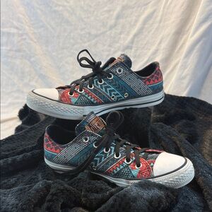 Converse All Star - Ox Aztec pattern, pink and teal, Size 9
